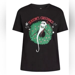 🔴 3/$12 Women’s NBC Black Graphic Christmas Shirt! NWT! Size XS!
